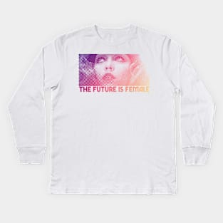 The Future Is Female - Original 80s Styled Design Kids Long Sleeve T-Shirt